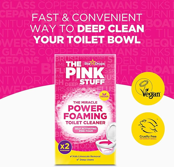 Stardrops - The Pink Stuff - The Miracle Power Foaming Toilet Cleaner - 2 Treatments - Self Activ... | Amazon (US)