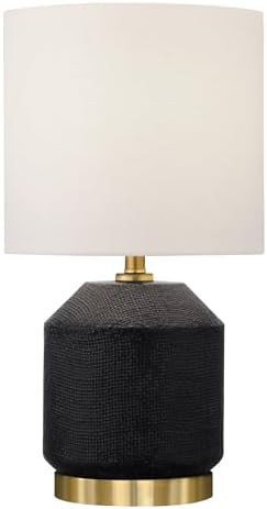 Henn&Hart 15" Modern 1-Light Table Lamp, Flat Black | Textured ceramic base and crisp drum shade ... | Amazon (US)