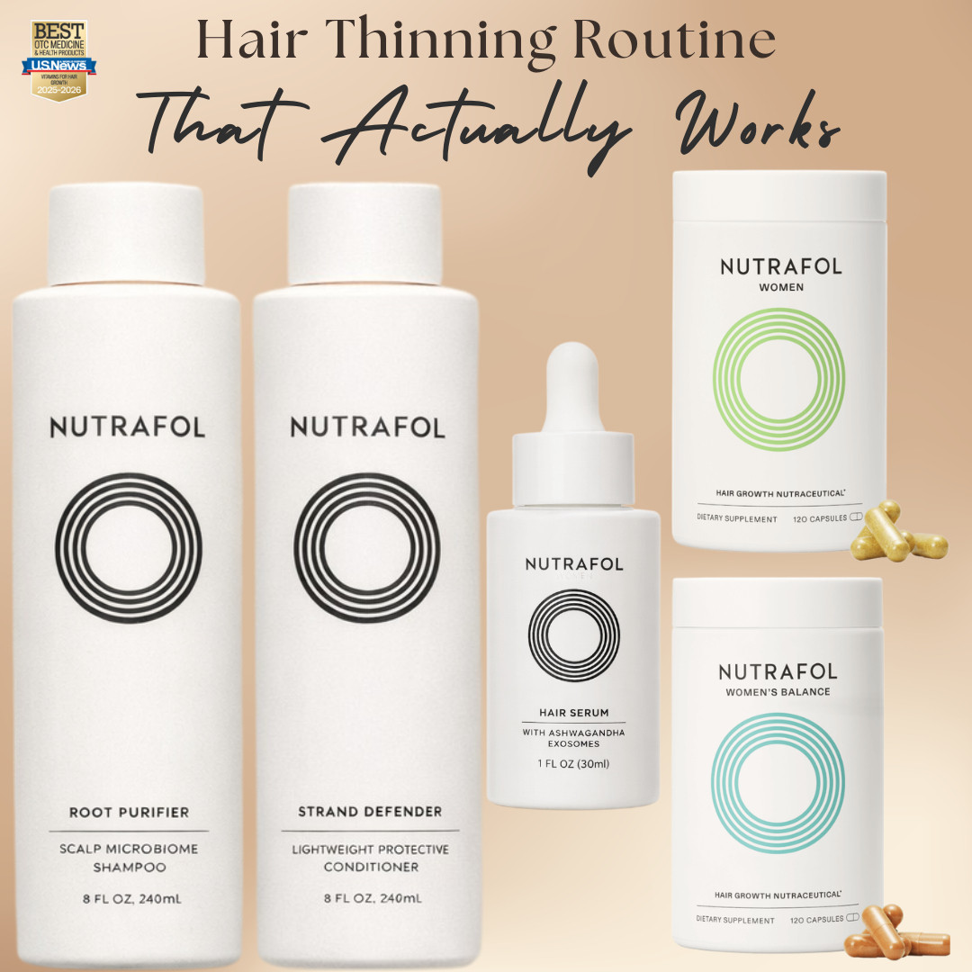 @Nutrafol Sale - March 12-15!

If you’re dealing with hair thinning, shedding, or weak hair that won’t grow, this is the routine that actually helped my hair feel healthier and stronger.

Hair thinning can happen from stress, hormones, postpartum changes, nutrition, or scalp health, so I started focusing on a routine that supports both scalp health and hair growth from within.

Here’s the Nutrafol routine I’ve been using:

• Nutrafol Root Purifier Scalp Microbiome Shampoo — gently cleanses while supporting a healthier scalp environment
• Nutrafol Strand Defender Lightweight Protective Conditioner — strengthens strands and helps prevent breakage
• Nutrafol Hair Serum with Ashwagandha Exosomes — nourishes the scalp and supports healthier looking hair
• Nutrafol Women Hair Growth Nutraceutical — supports hair growth from within and targets common causes of thinning
• Nutrafol Women’s Balance Hair Growth Nutraceutical — designed for hormone-related hair thinning

This routine focuses on scalp health, stronger strands, and supporting hair growth, which has made a noticeable difference in how my hair feels over time.

Also good timing if you’ve been thinking about trying Nutrafol — the Spring Sale runs March 12–15 and followers can get an extra $50 off 3 and 6 month subscriptions during the in-app event.

↓ Everything is linked! 

#LTKSpringSale #LTKBeauty #LTKselfcare
