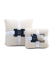 Linen Blend Channel Stitch Quilt And Euro Pillows Collection | Marshalls