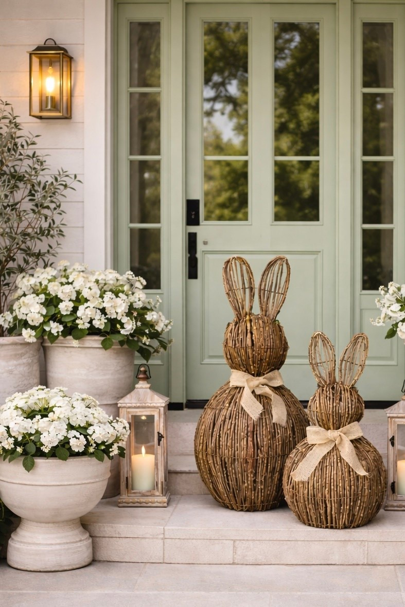 Spring Porch Featuring Wicker Bunnies

Follow @farmtotablecreations on Instagram for daily home styling, decor finds, and cozy inspiration.

This spring porch is all about a soft, neutral statement that feels elevated and timeless. The oversized wicker bunnies create the perfect focal point, paired with classic white planters filled with lush blooms and warm lanterns for that welcoming, designer-inspired look. It’s simple, elegant, and easy to transition through the entire spring season—not just Easter.

#wickerbunnies #springporch #porchdecor #frontporch #outdoordecor #planters #entrywaydecor

#LTKHome #LTKSaleAlert