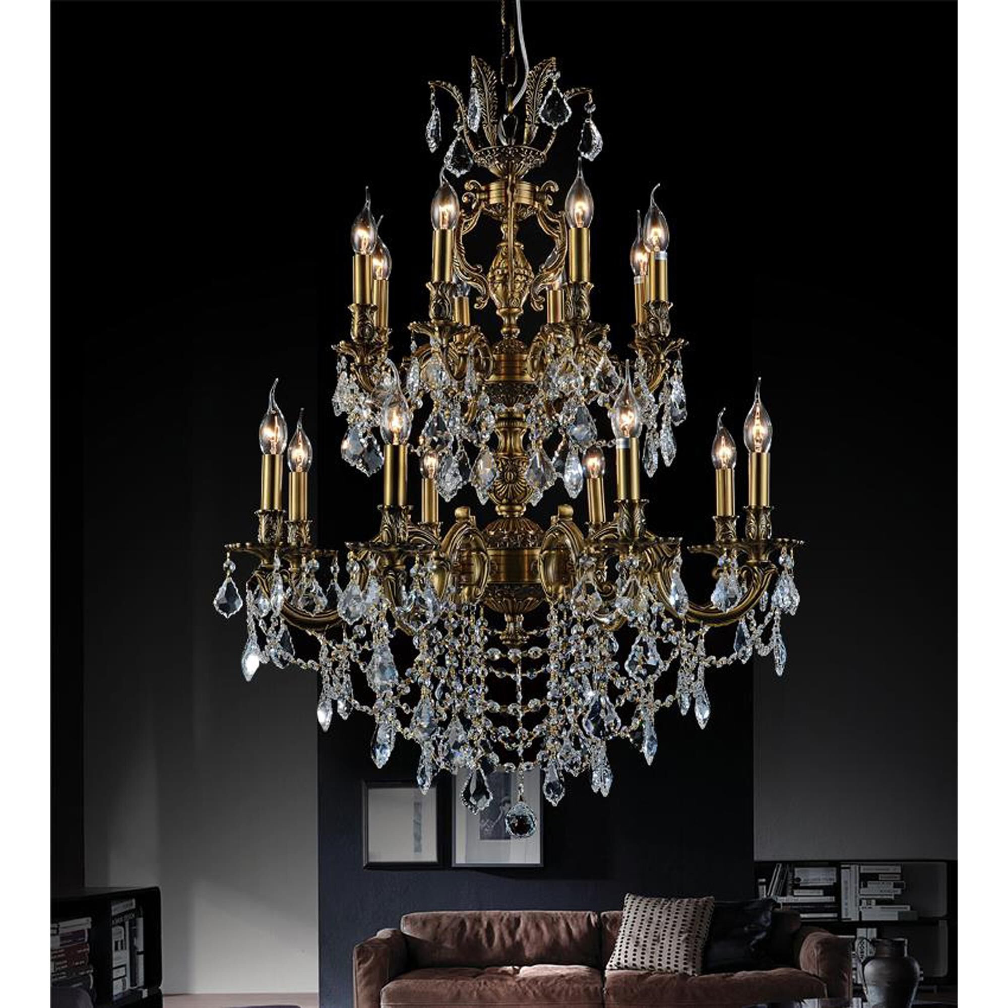 Brass 30 Inch 16 Light Chandelier by CWI Lighting | 1800 Lighting