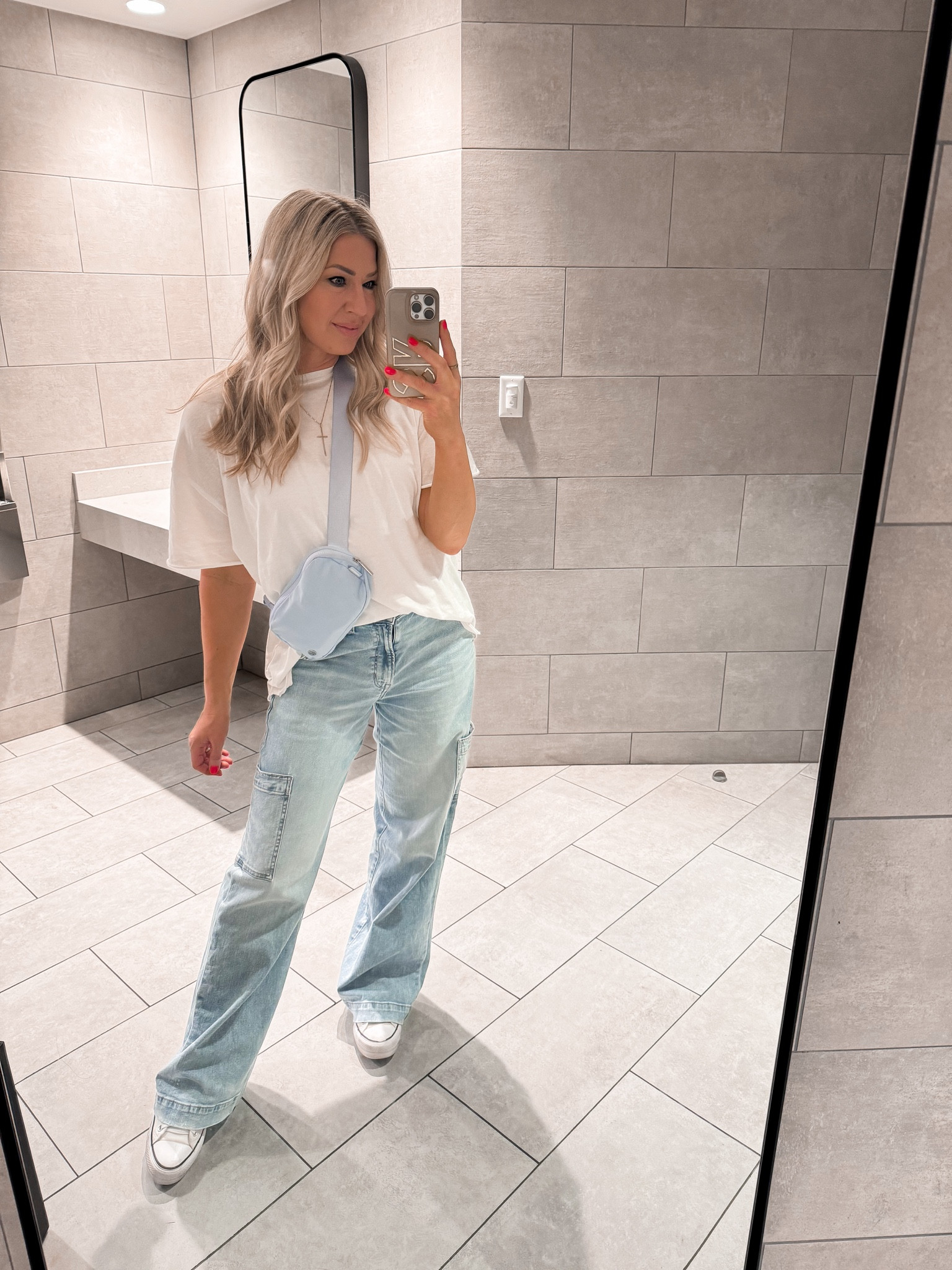 Sharing cargo pants / jeans under $100 
Platform Converse 
Relaxed T-shirt under $40 
Casual mom style 

#LTKfindsunder100 #LTKstyletip #LTKfindsunder50