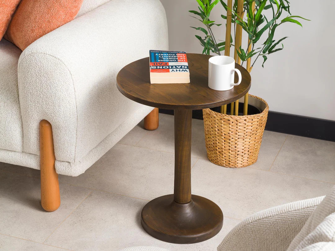 Tulip Leg Side Table, Solid Wood Round Mid Century End Table Furniture, Modern Coffee Table for S... | Etsy (US)