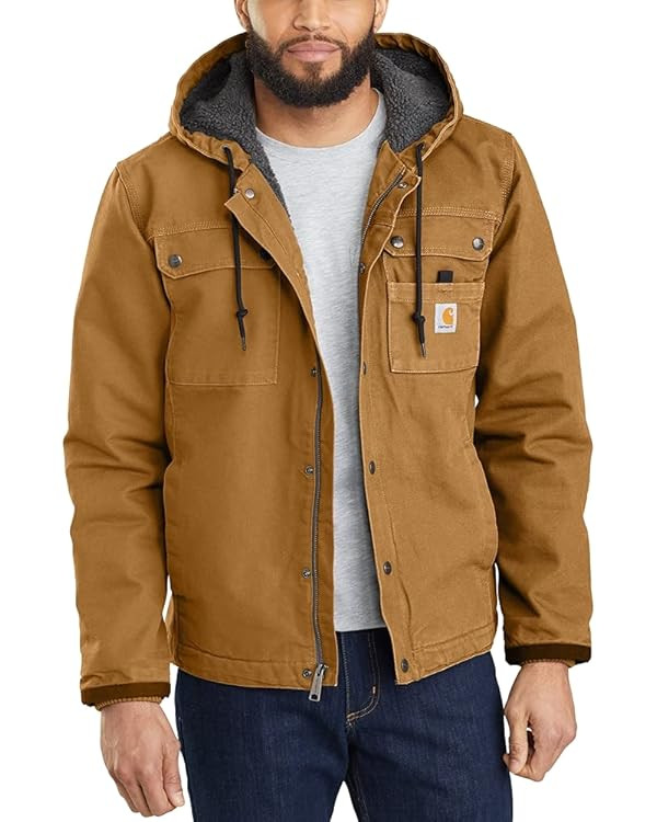 Carhartt Men's Relaxed Fit Washed Duck Sherpa-Lined Utility Jacket | Amazon (UK)