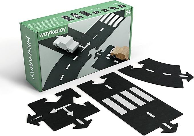 Waytoplay Highway, 24 Piece Circuit for Toy Cars - Flexible, Indestructible, and Waterproof - Mod... | Amazon (US)