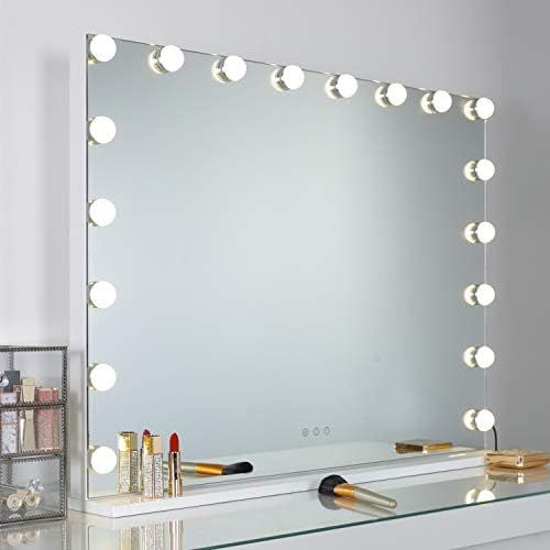 WAYKING Lighted Makeup Mirror with 18 LED Bulbs, Large Tabletop or Wall-Mounted Vanity Mirror wit... | Amazon (US)
