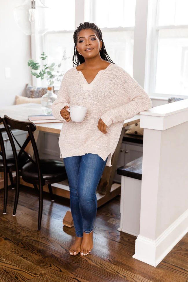 This Time Around Sweater Taupe | The Pink Lily Boutique