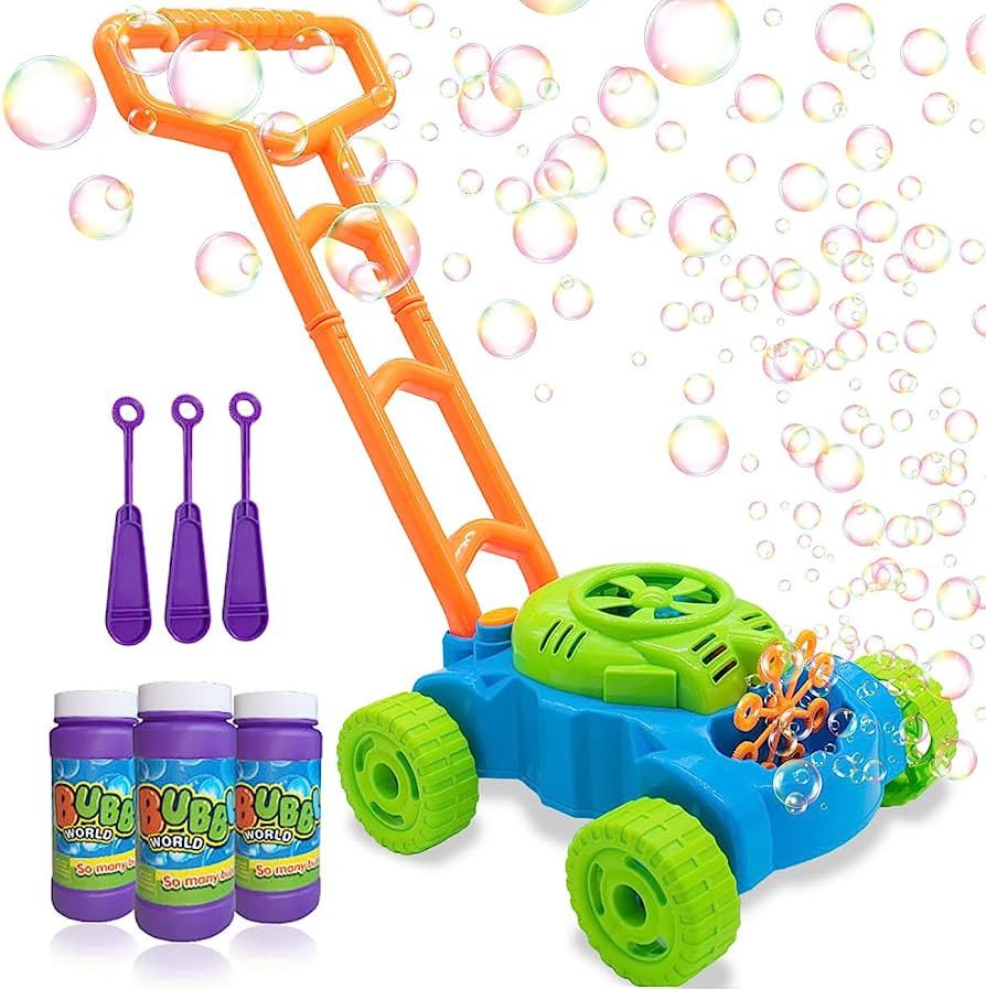 Lydaz Bubble Lawn Mower for Toddlers, Kids Bubble Blower Maker Machine, Summer Outdoor Push Backy... | Amazon (US)