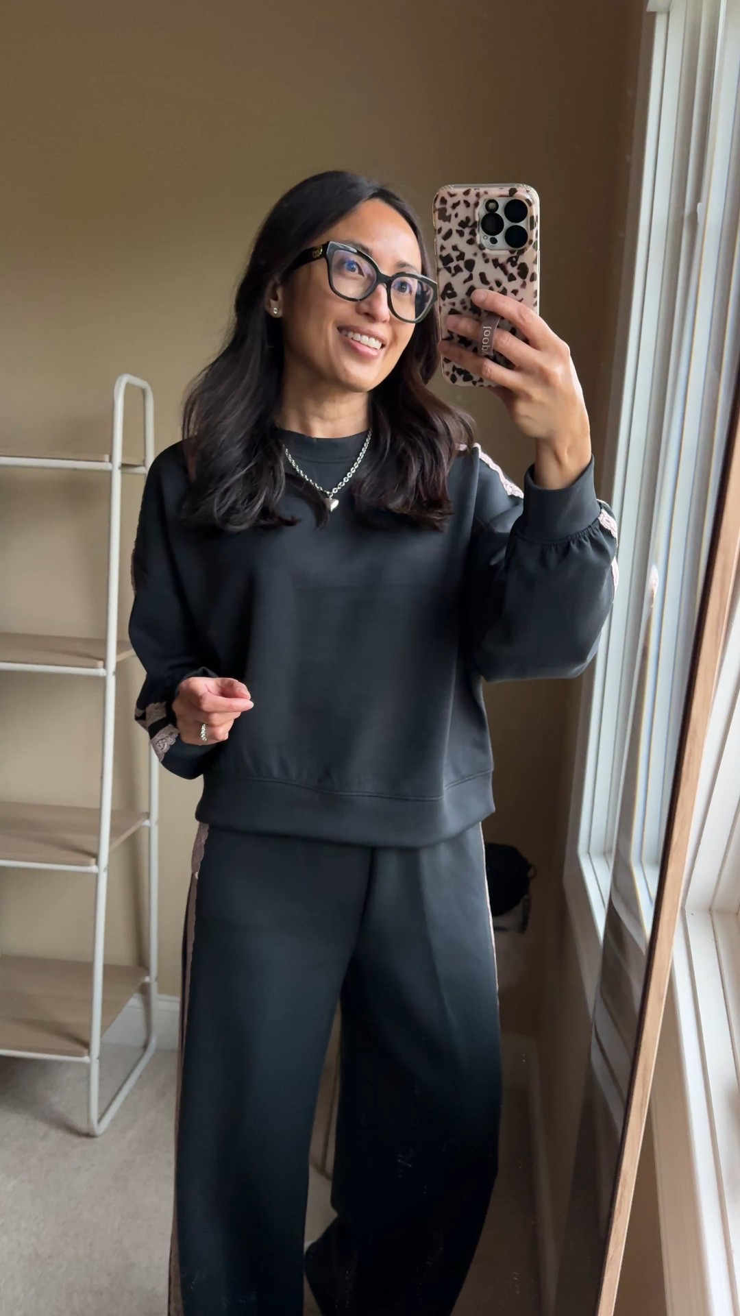 CUTE athleisure set that looks luxe.
Top and bottoms are $35 each. 
True to size in both for me. The top may run a bit big. 
Material is good athleisure fabric for the price. Mid-weight, bouncy, airy material. 
And the lace trim detailing really is everything. 
Crossbody convertible bag. 
Chunky sneakers. 
Heart necklace. 


#LTKOver40 #LTKootd #LTKFindsUnder50