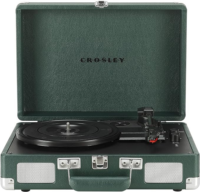 Crosley CR8005F-EM Cruiser Plus Vintage 3-Speed Bluetooth in/Out Suitcase Vinyl Record Player Tur... | Amazon (US)