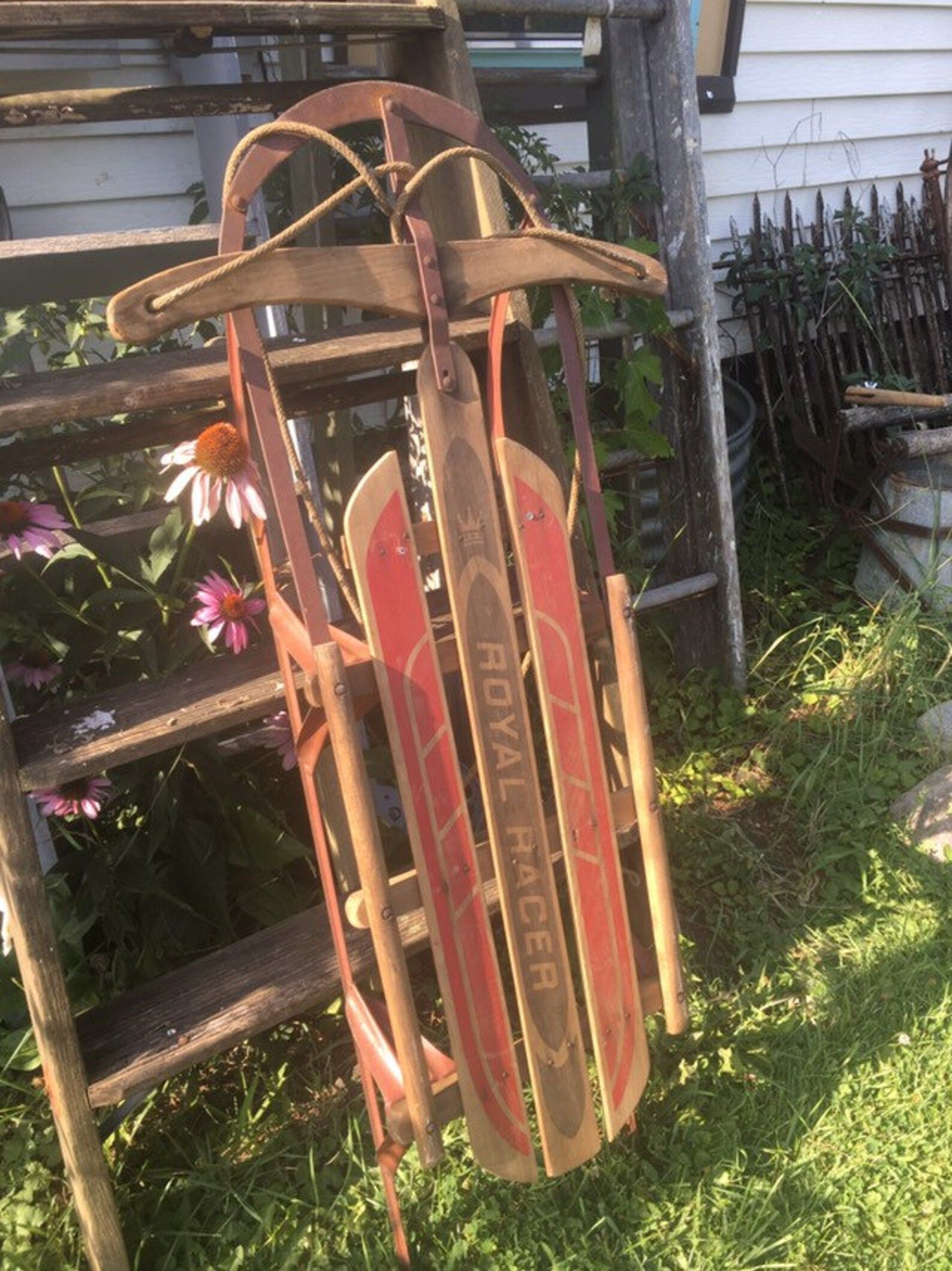 Mid 1900's Vintage Royal Racer Snow Sled, Great Condition, Approx 48" long | Etsy (US)