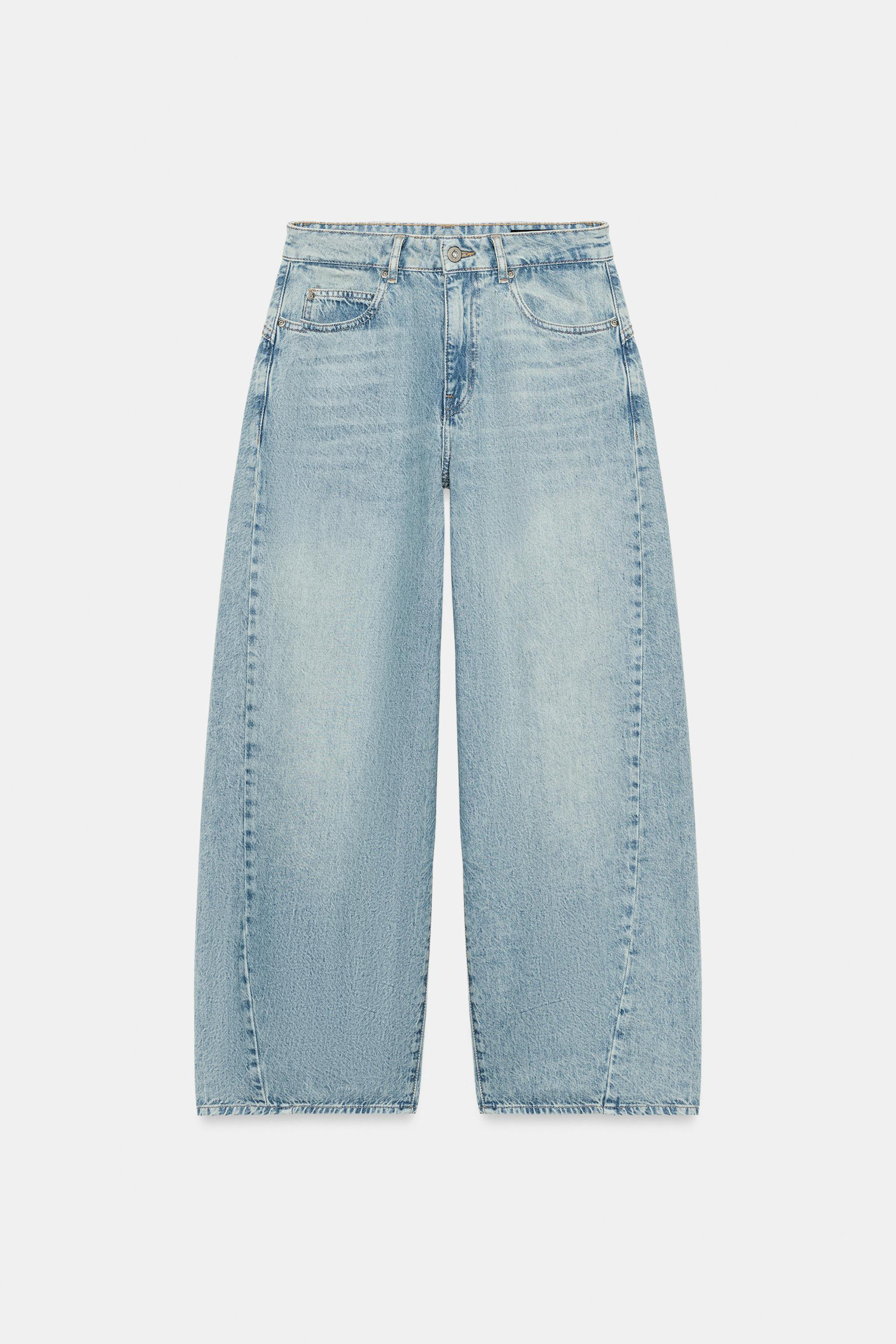 ZW COLLECTION LOOSE BARREL MID-WAIST JEANS | Zara UK