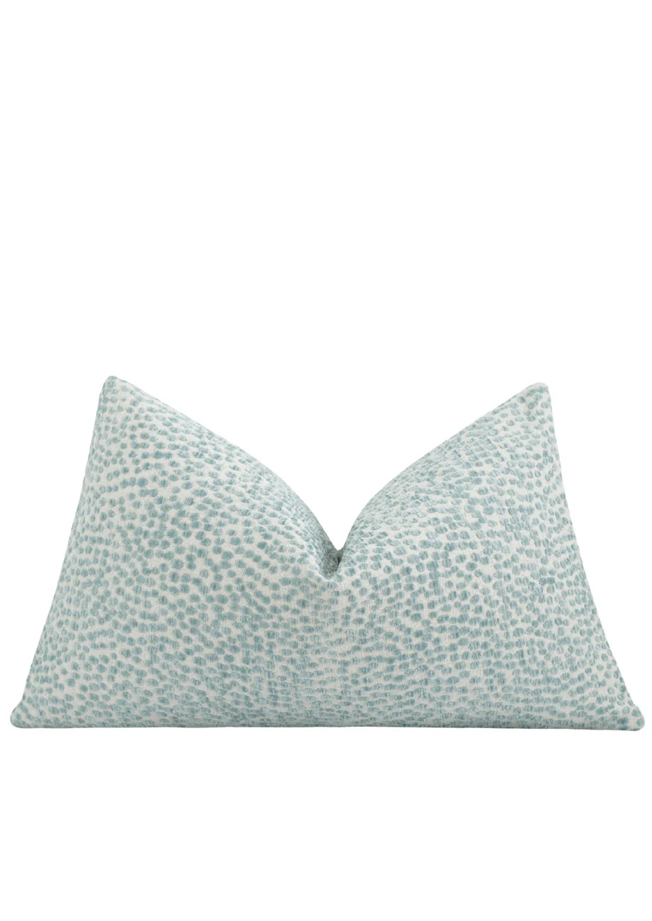 Capron Mist Dotted Chenille Pillow | Land of Pillows
