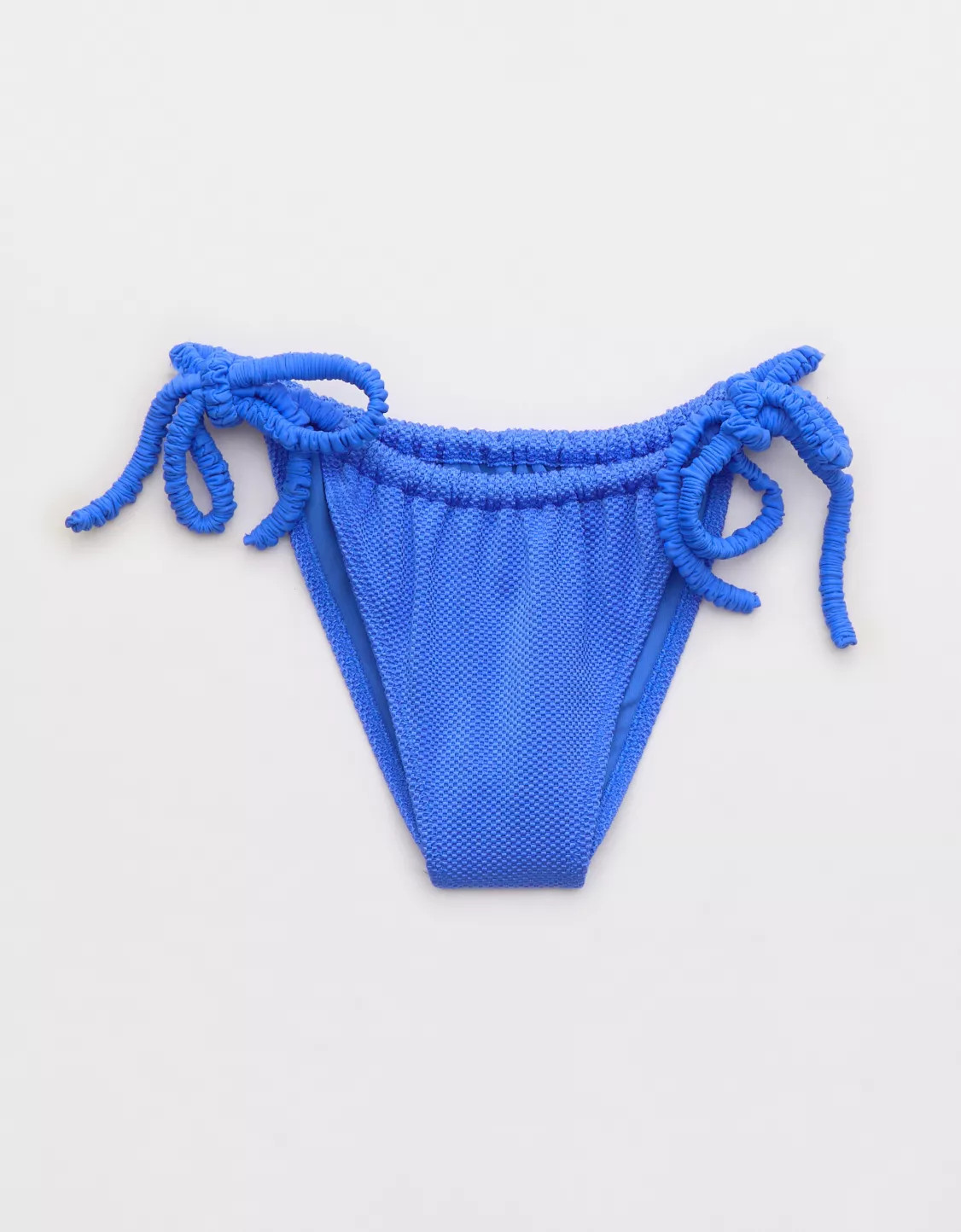 Aerie Shine Pique Low Rise Scrunchie Tie Cheekiest Bikini Bottom | Aerie