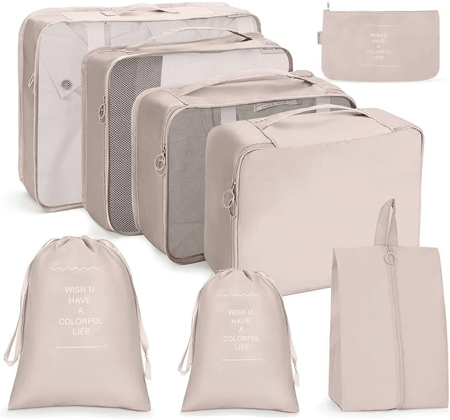 OSDUE Packing Cubes for Suitcase, 8 PCS Travel Organiser Packing Bags Lightweight Waterproof Lugg... | Amazon (UK)