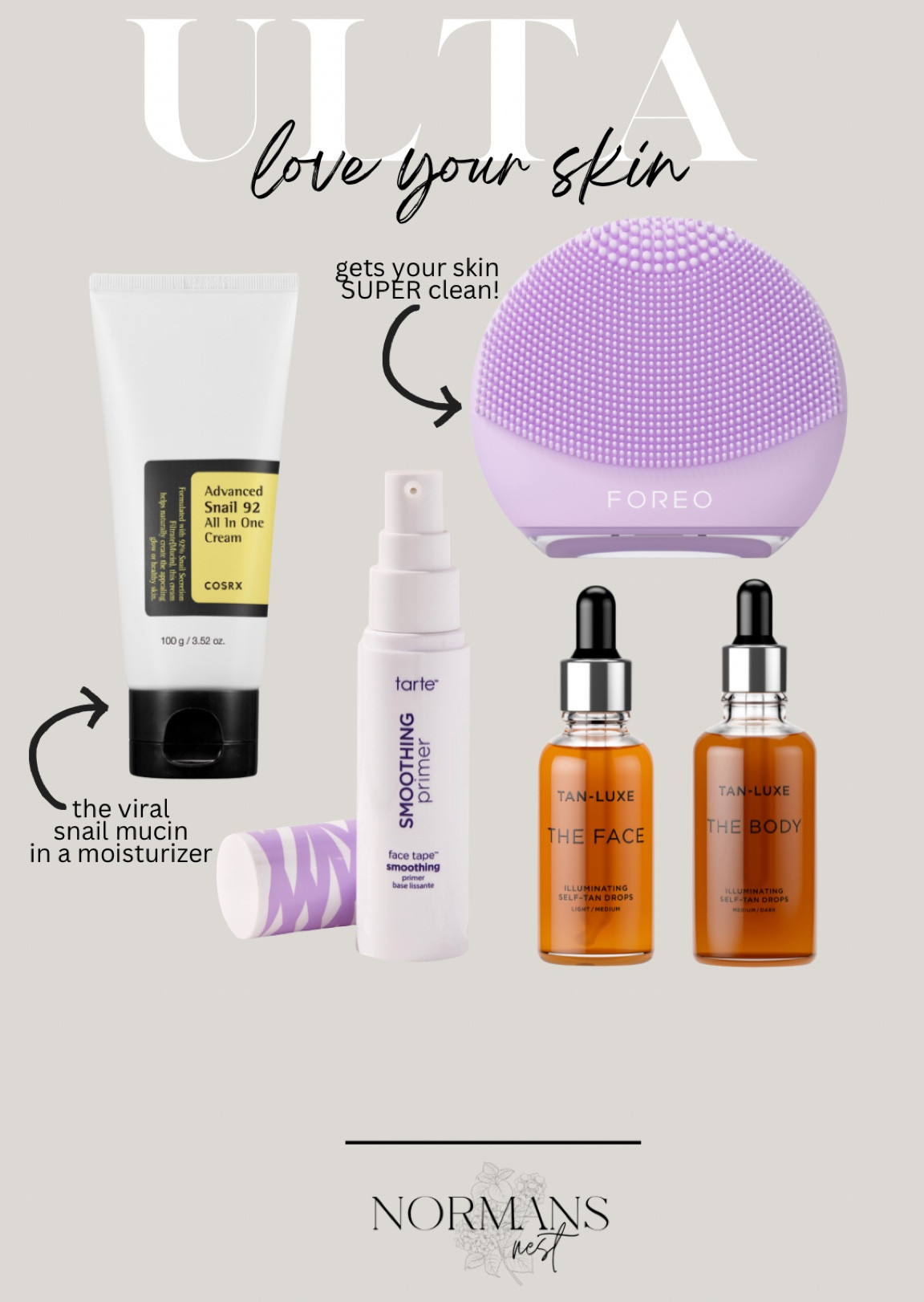 The Love Your Skin sale starts today! All these products are half off TODAY ONLY.

Cosrx snail mucin
Foreo
TanLuxe drops
Tarte primer

#LTKsalealert #LTKbeauty #LTKfindsunder50