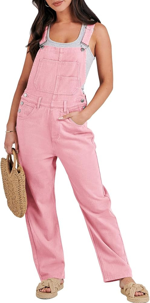 ANRABESS Overalls for Women Loose Fit Denim Overalls Adjustable Strap Jean Jumpsuit Bib Romper Sp... | Amazon (US)
