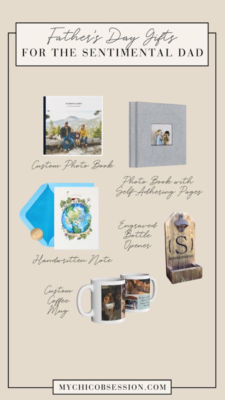 The perfect father’s day gift ideas for the sentimental dad: a custom photo book, a photo book with self-adhesive pages, a custom bottle opener, a handwritten card, or custom coffee mugs.

#LTKMens #LTKSeasonal #LTKGiftGuide