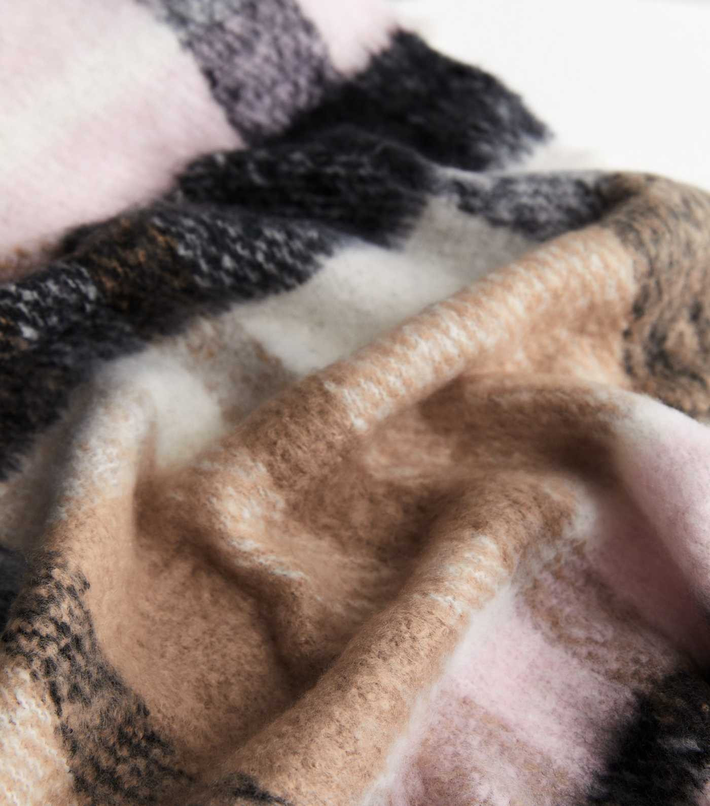 Pink Check Print Brushed Tassel Scarf
						
						Add to Saved Items
						Remove from Saved Ite... | New Look (UK)