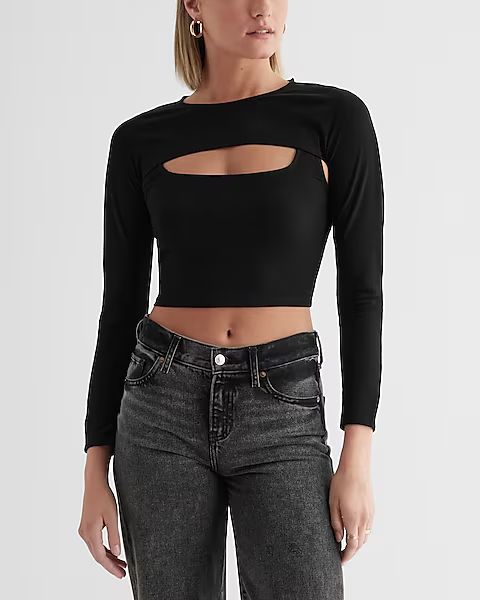 Ribbed Shrug and Square Neck Cropped Tank | Express