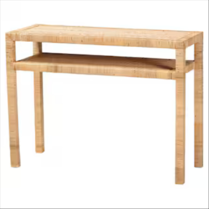Click for more info about bali & pari Kalimantan 39.4 in. Light Honey Rectangle Wicker Rattan Console Table 245-13687-HD - ...