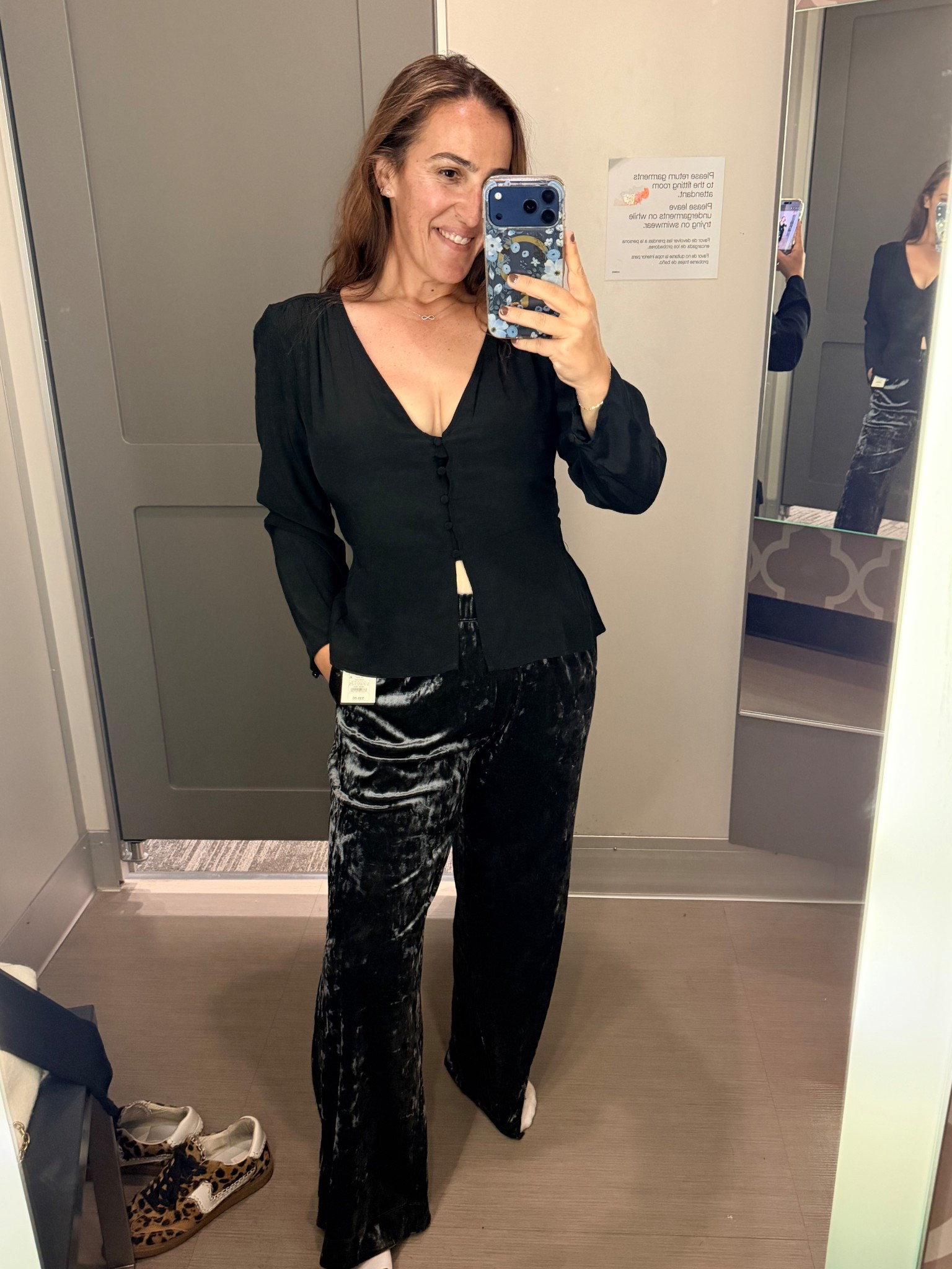 Excuse me velvet pants I’m in love! So comfy! Wearing medium in both. Top runs a little small. 

#LTKOver40 #LTKFindsUnder50 #LTKHoliday