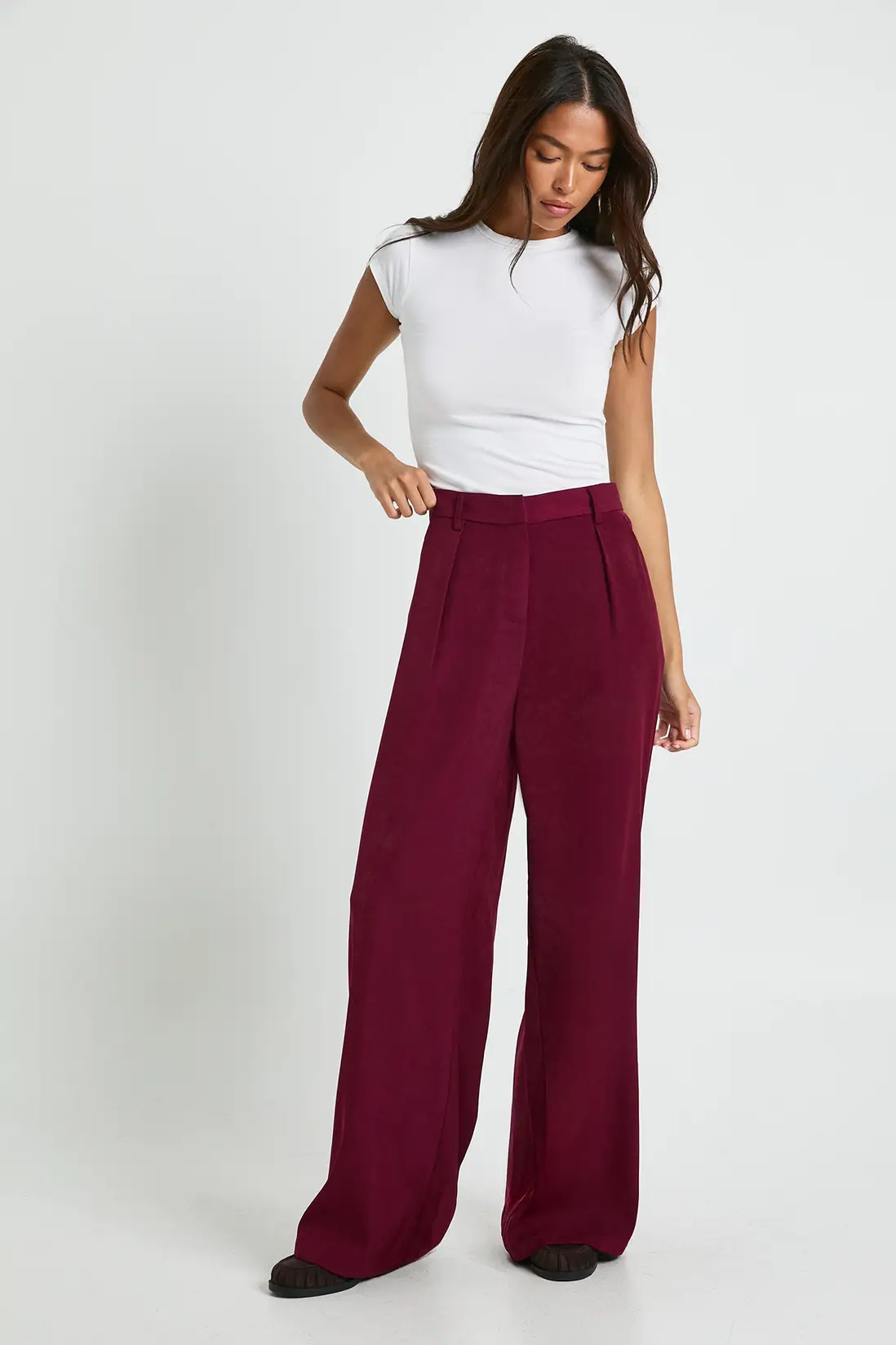 Woven Tailored Wide Leg Trousers | Boohoo.com (UK & IE)
