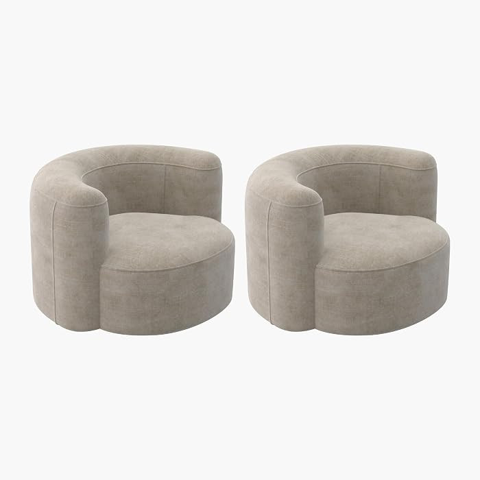 Acanva Mellow Tight Curved Back Accent Chairs Set of 2, Velvet Sofa | Amazon (US)