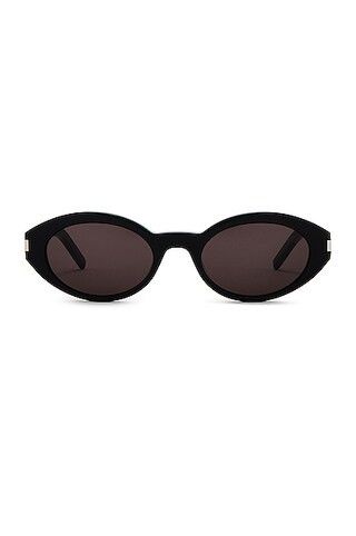Saint Laurent Oval Sunglasses in Black | FWRD | FWRD 