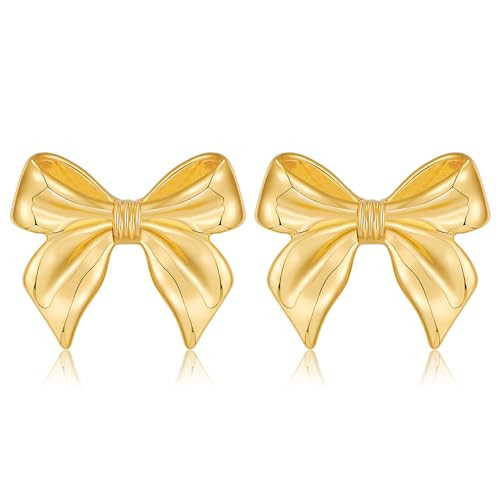 Gold Bow Earrings for Women Bow Stud Earrings Gifts | Amazon (US)