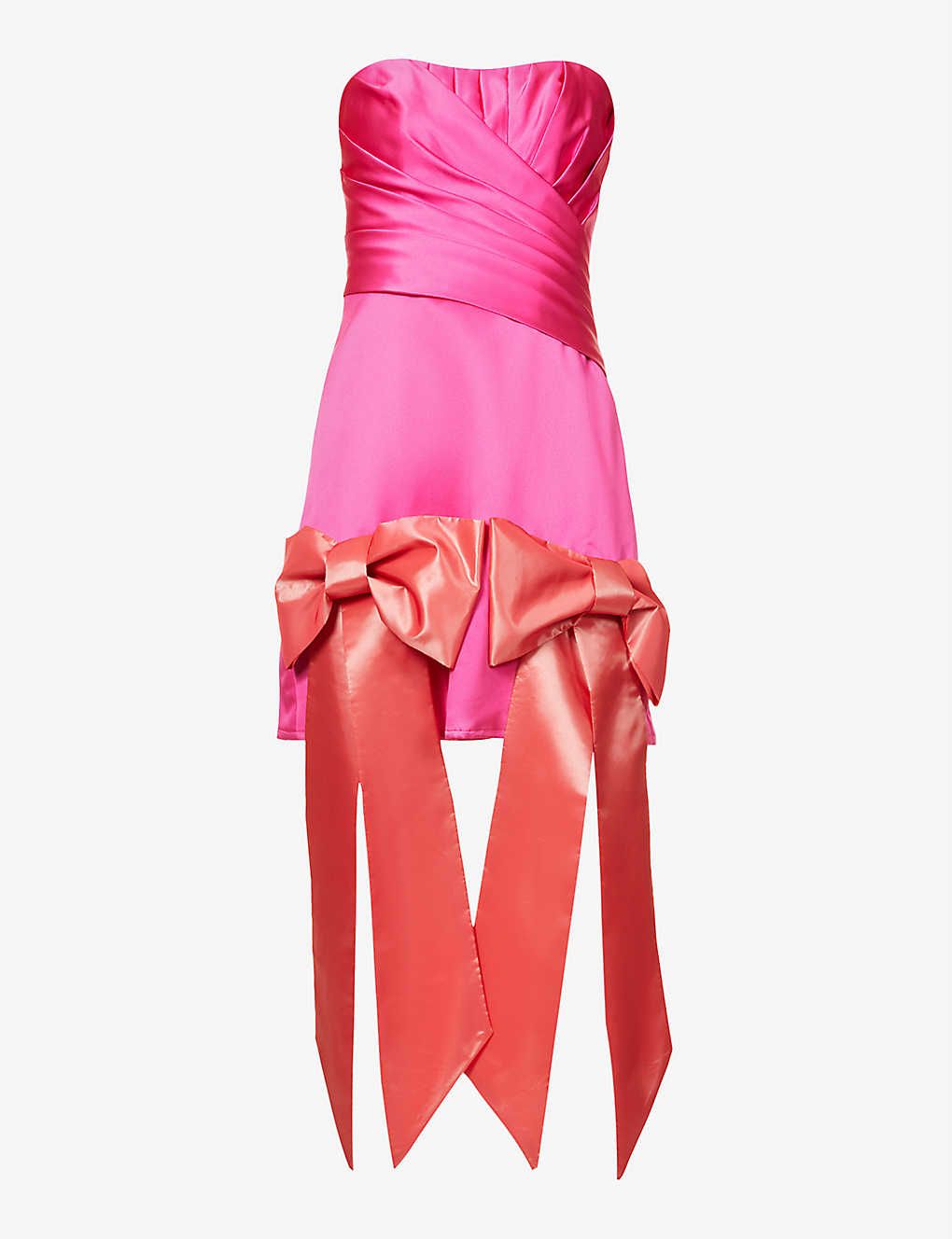 Bow-embellished satin mini dress | Selfridges