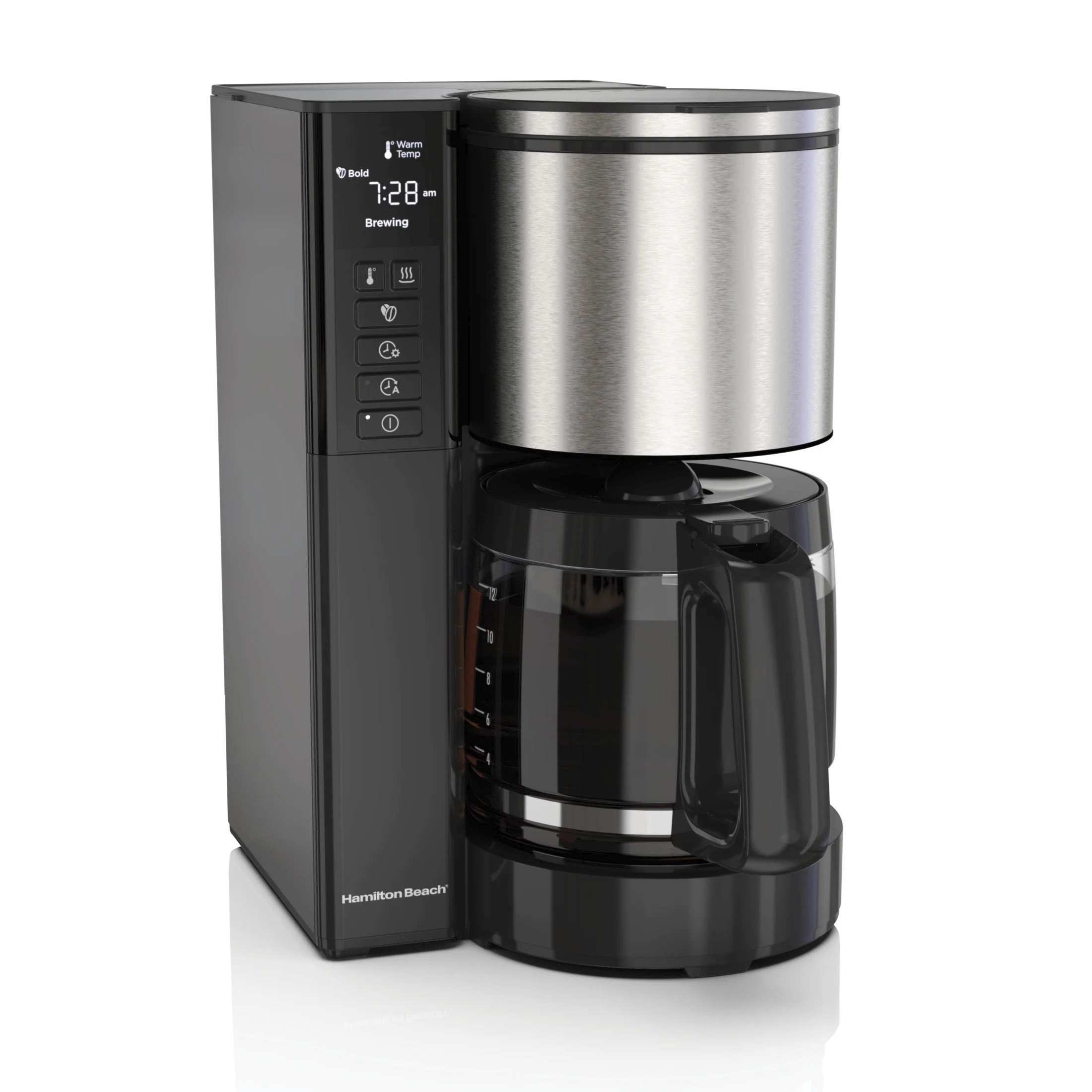 Hamilton Beach Premium 12-Cup Programmable Drip Coffee Maker Machine with Glass Coffee Pot, Black... | Walmart (US)