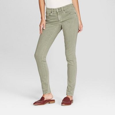 Women's Mid-Rise Skinny Jeans - Universal Thread™ Olive Wash | Target