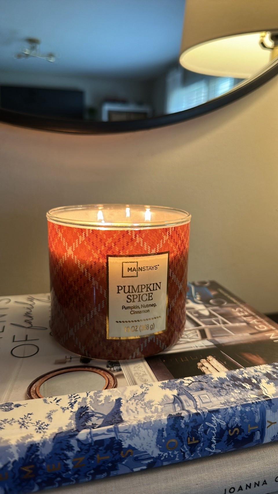 Such a great candle for less than $6. I also love the sweater print on it 😍 #fallcandle #pumpkinspice