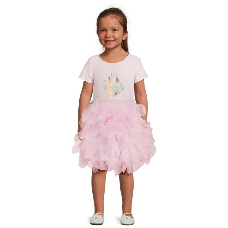 Disney Princess Toddler Girl Short Sleeve Tutu Dress, Sizes 12M-5T | Walmart (US)