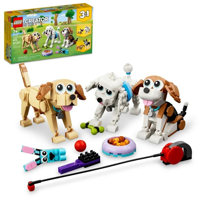 LEGO Creator 3 in 1 Adorable Dogs Building Toy Set, Small Toys for Christmas, Gift for Dog Lovers... | Walmart (US)