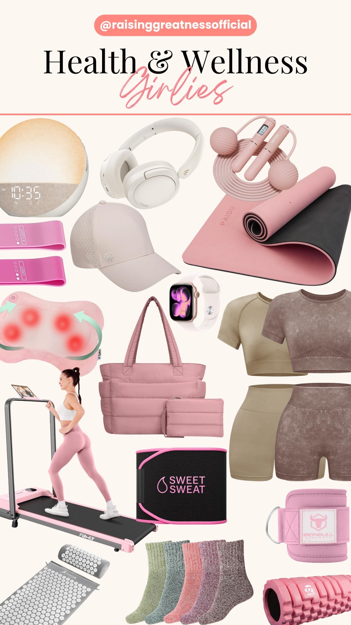 Treat the wellness lover in your life (or yourself!) with these must-have fitness and self-care finds. From pink yoga mats and matching sets to smartwatches, foam rollers, and cozy socks, this collection blends style and strength for your healthiest season yet. 🩷

Whether she’s hitting the gym, stretching at home, or focusing on self-love, these gifts will keep her motivated, balanced, and glowing all year long! 🌸

#HealthAndWellness #FitnessGirlies #WellnessGoals #SelfCareGifts #FitnessInspo #HolidayGiftGuide #WorkoutEssentials #HealthyLifestyle #GymGirlAesthetic #WellnessJourney

#LTKHoliday #LTKGiftGuide #LTKselfcare