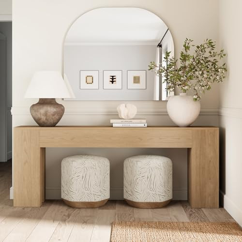 VORPLEKOM Extra Long 79" Light Oak Wood Console Table for Entryway | Amazon (US)