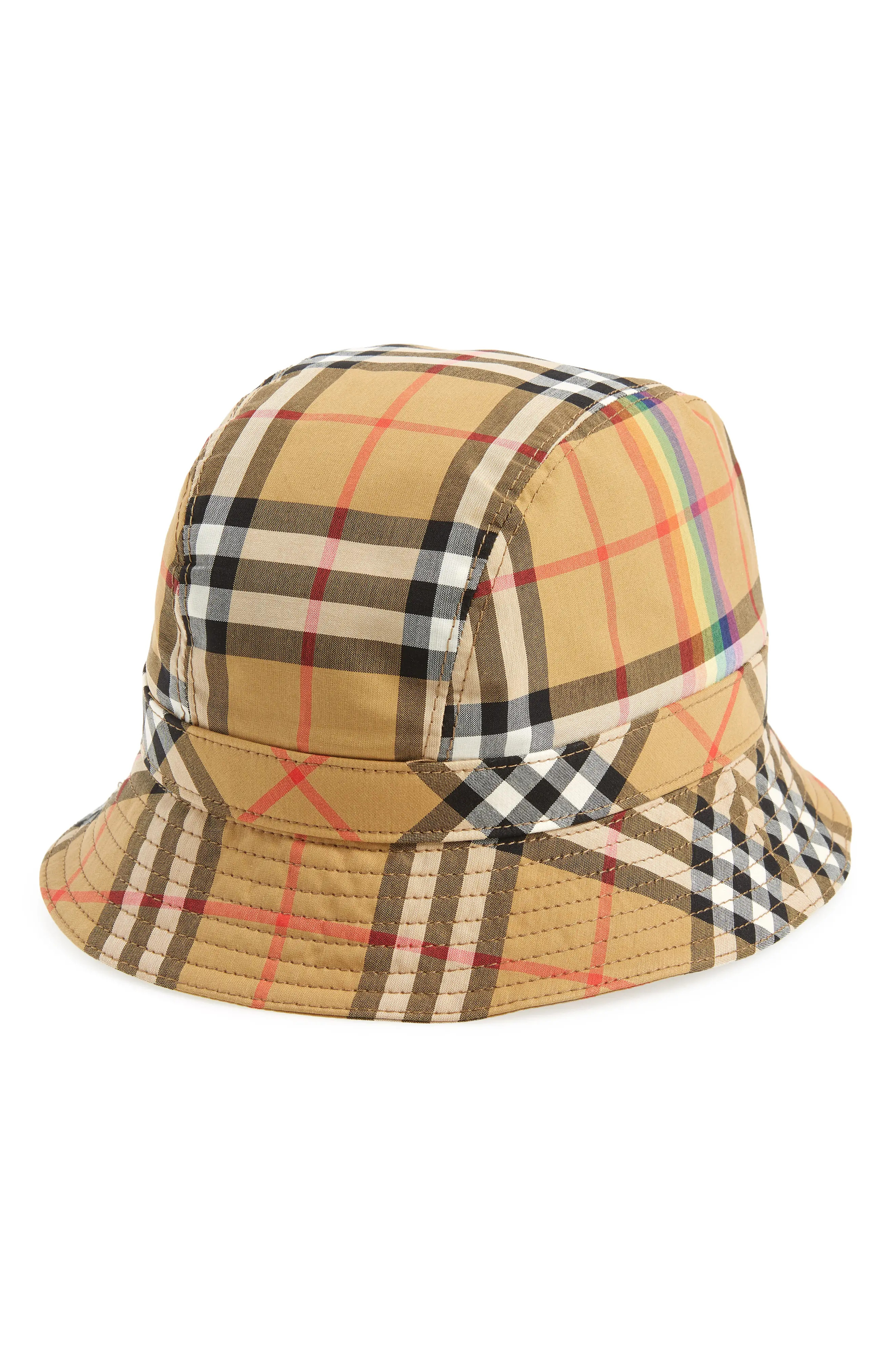 Women's Burberry Rainbow Stripe Vintage Check Bucket Hat - | Nordstrom