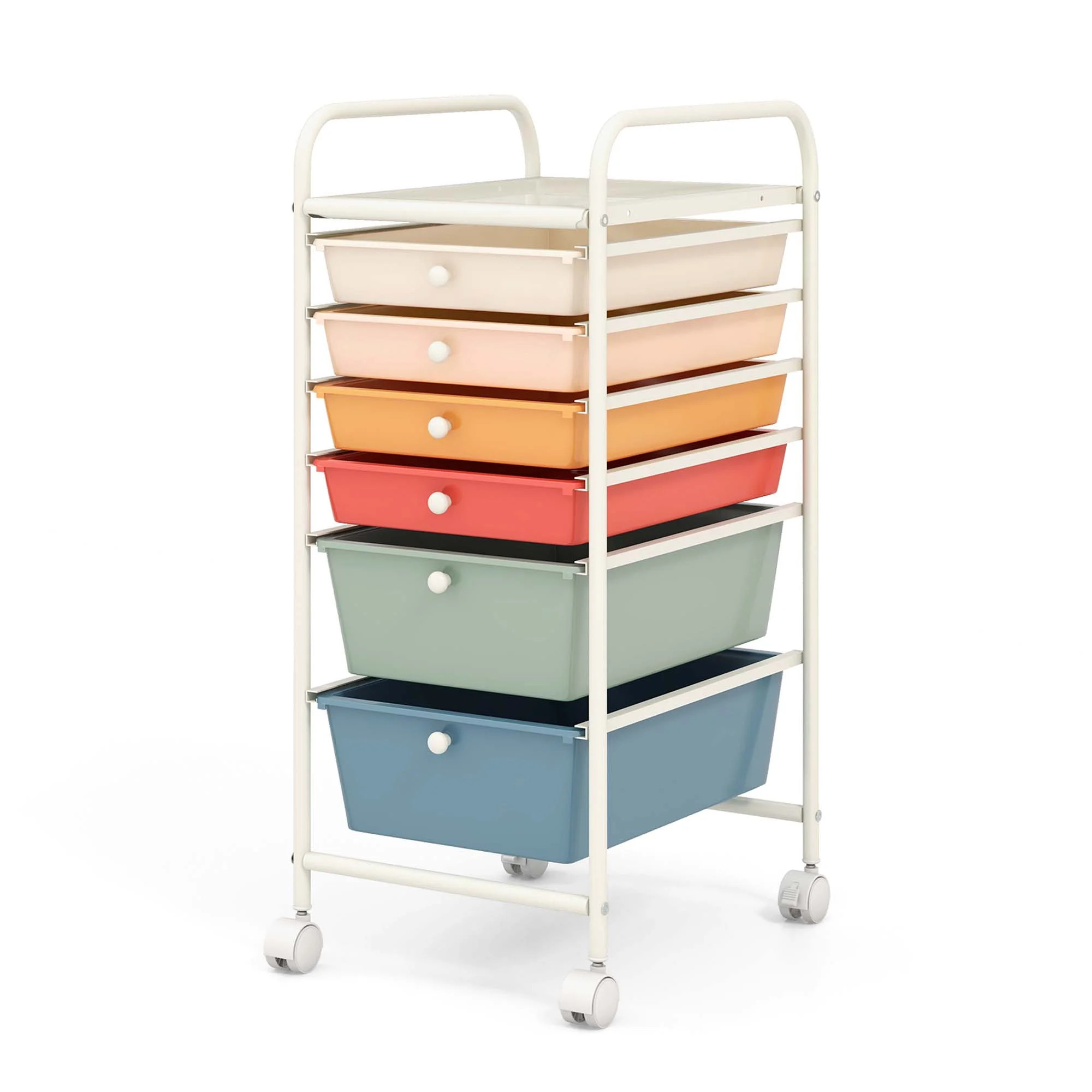 Costway 6 Drawer Rolling Storage Cart Scrapbook Paper Office Organizer Macaron | Walmart (CA)