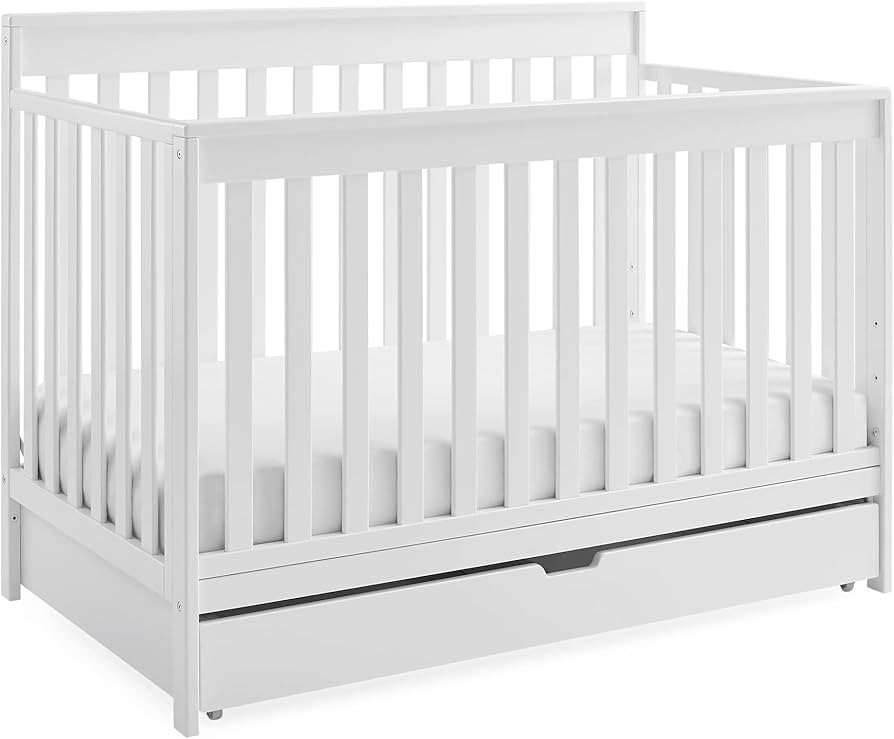 Delta Children Mercer 6-in-1 Convertible Crib with Storage Trundle, Greenguard Gold Certified, Bi... | Amazon (US)