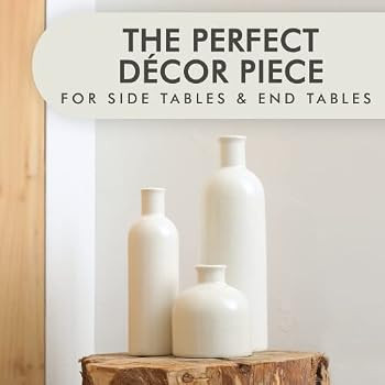 Ceramic Vases for Home Decor, White Vases for Decor, Modern Home Decor, Vases for Decor, Decor Va... | Amazon (US)