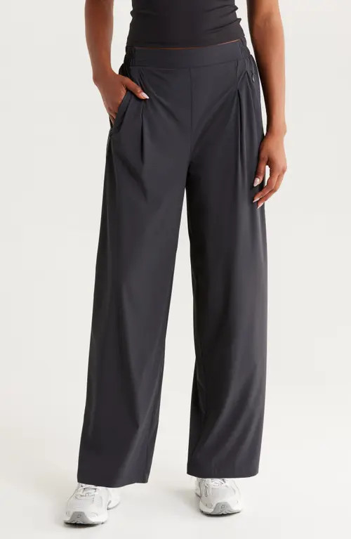 Zella Atlas High Waist Straight Leg Pants in Black at Nordstrom, Size Medium | Nordstrom