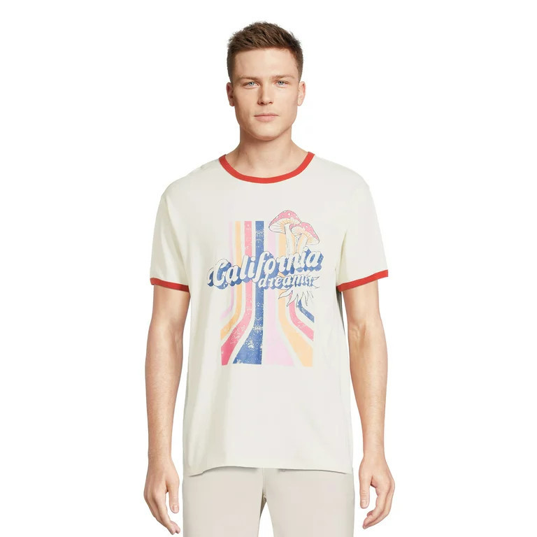 No Boundaries Men's & Big Men's Graphic Ringer Tee, Sizes XS-5XL | Walmart (US)