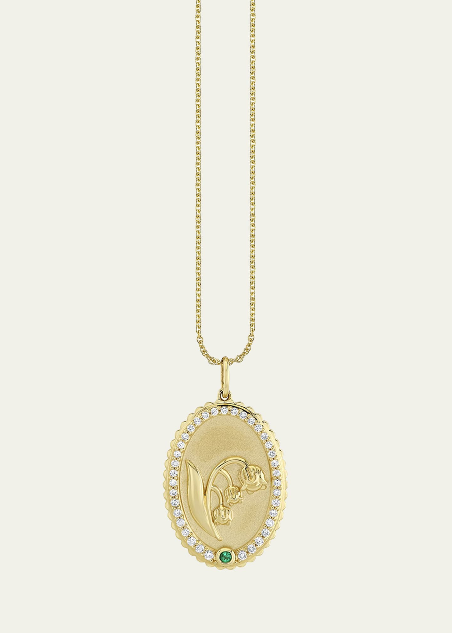 Sydney Evan 14K Gold Diamond Birth Flower Charm Necklace, May | Bergdorf Goodman