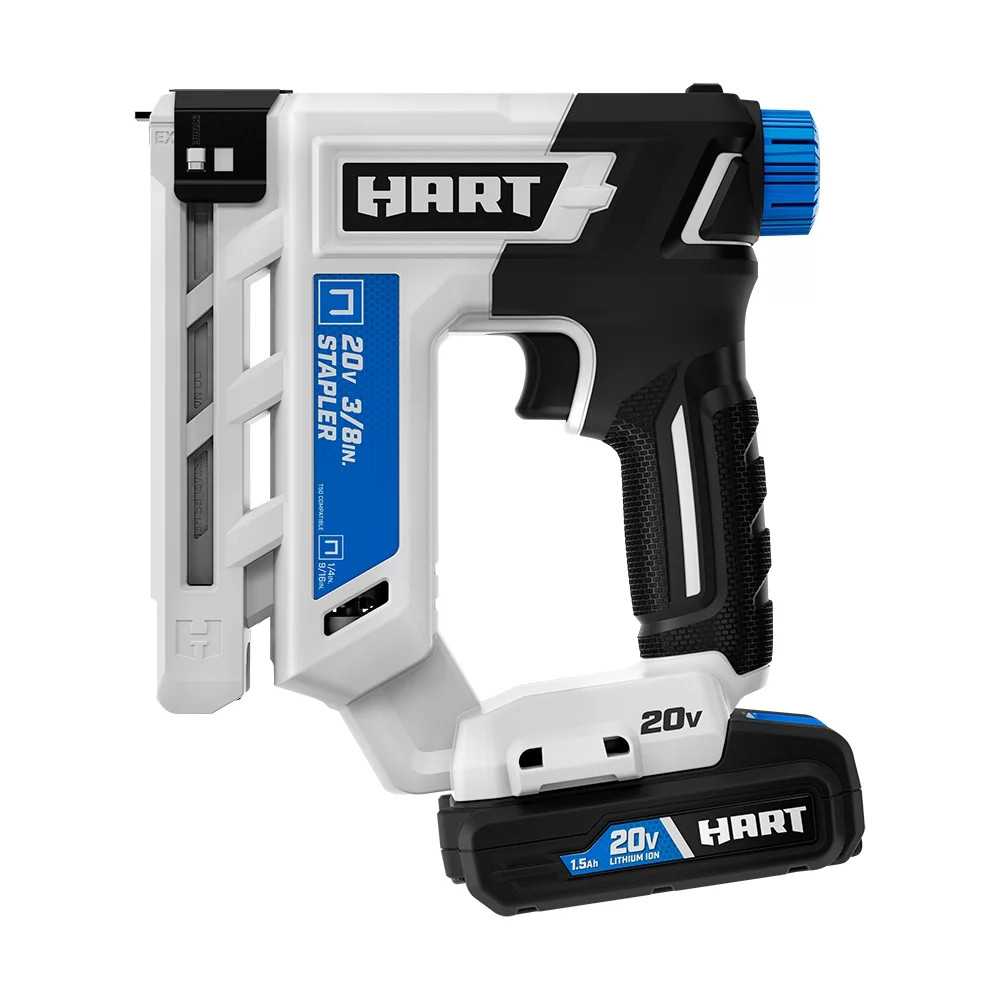 HART 20-Volt 3/8 Inch Crown Staple Gun Kit (1) 20-Volt 1.5Ah Lithium-Ion Battery | Walmart (US)