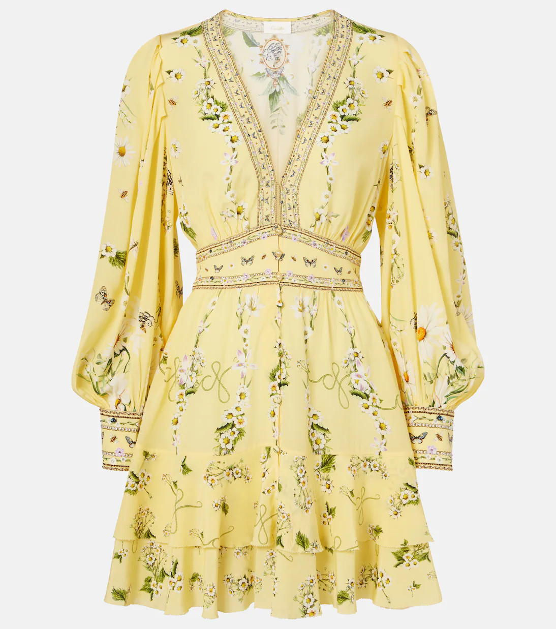 Floral silk crêpe minidress | Mytheresa (UK)