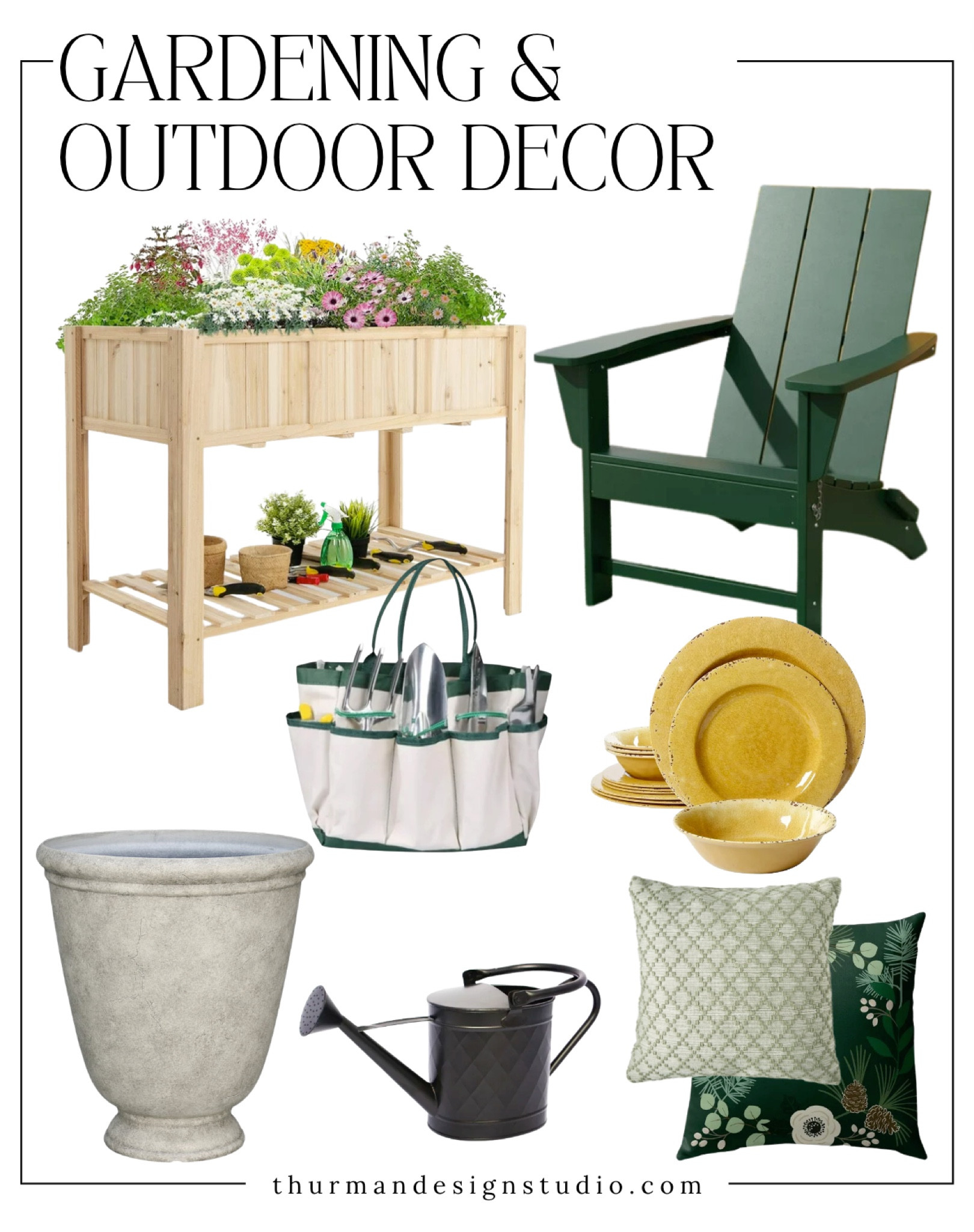 Gardening & Outdoor Decor 
Cultivate your green thumb and beautify your outdoor space with garden tools, planters, and outdoor decor that add charm and personality to your garden oasis.
Spending time outdoors surrounded by nature and engaging in gardening activities can reduce stress levels and promote relaxation.

Gardening has also been linked to reducing symptoms of anxiety. The act of nurturing plants and watching them grow can have a therapeutic effect on the mind. Take some time for yourself, get outside and breath in the fresh air!

#LTKSeasonal #LTKhome #LTKU