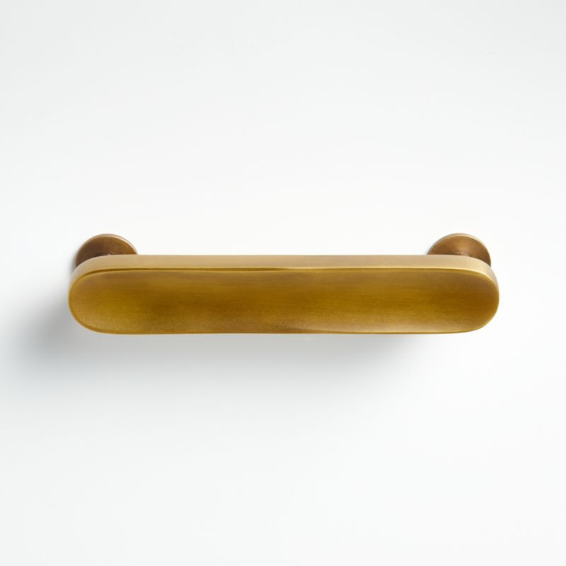 Oval 4" Antique Brass Bar Pull + Reviews | Crate & Barrel | Crate & Barrel